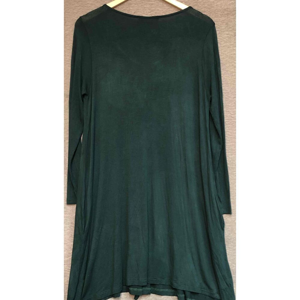 Annabelle Dark Green Solid Color Asymmetrical Hem… - image 5